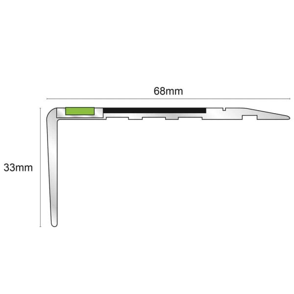 AHD23 68 x 33mm Silicone Carbide Insert Non Slip Stair Nosing - Image 2