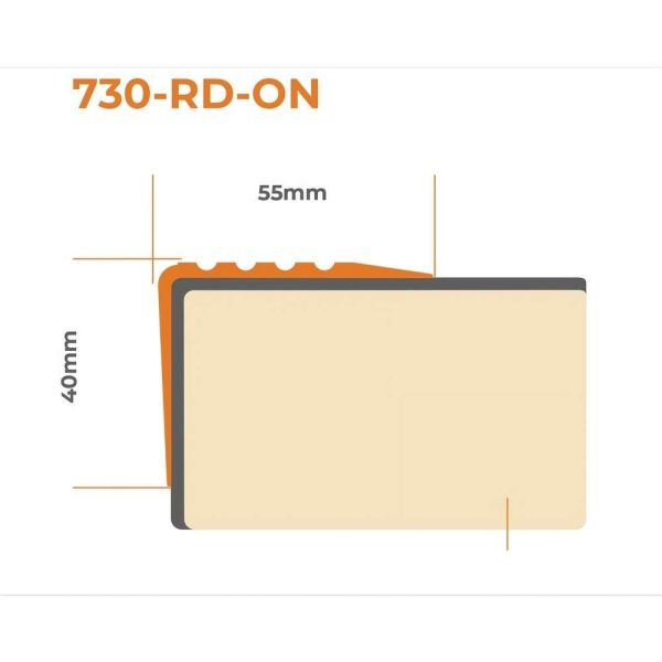 Flexible Anti Slip PVC Stair Nosing 55x40mm 730-RD-ON - Image 2