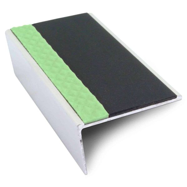 ASL02 57x32mm Aluminium Non Slip Stair Nosing Edge Trim With Pvc Insert