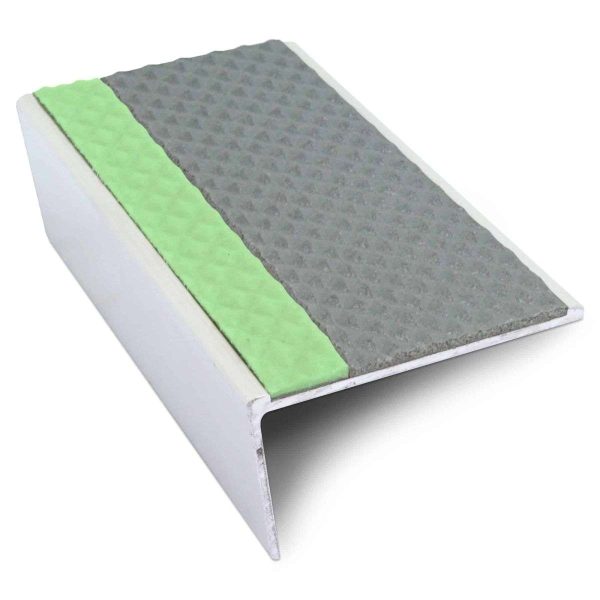 ASL02 Tredsafe 57x32mm Aluminium Non Slip Stair Nosing Edge Trim With Pvc Insert