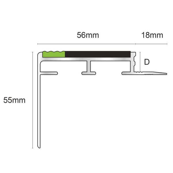 ATC – Heavy Duty – 10mm and 12.5mm Tredsafe Non Slip Slimline Stair Nosing - Image 2