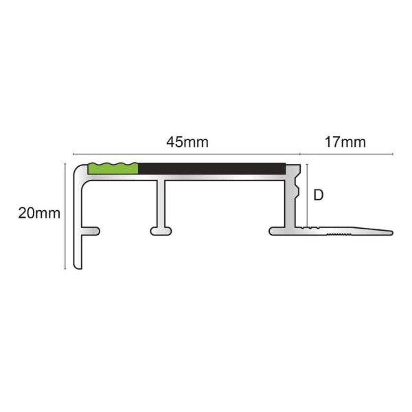 ATS – 10mm and 12.5mm Tredsafe Non Slip Slimline Stair Nosing - Image 2