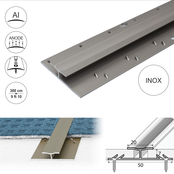 C61 20mm Anodised Aluminium Dual Edge Carpet Profile - Image 12