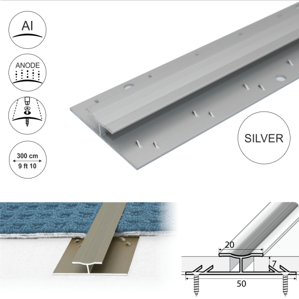 C61 20mm Anodised Aluminium Dual Edge Carpet Profile - Image 11