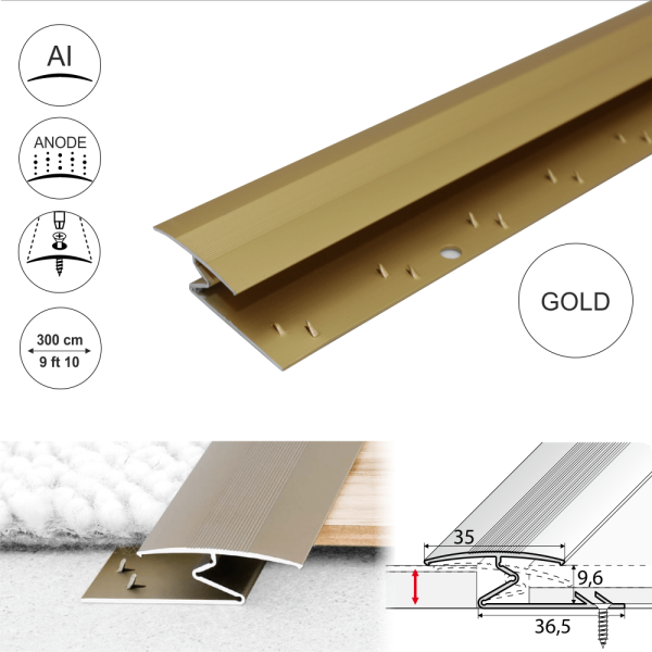 C69 35mm Anodised Aluminium Z Carpet Profile - Image 8