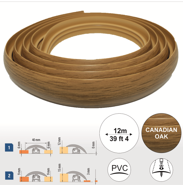 Flex Line 40mm Pvc Flexible Flooring Transition Profile Door Threshold - Image 13