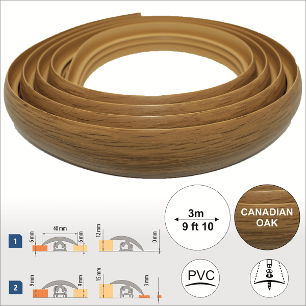 Flex Line 40mm Pvc Flexible Flooring Transition Profile Door Threshold - Image 11