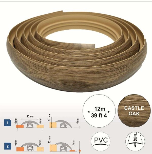 Flex Line 40mm Pvc Flexible Flooring Transition Profile Door Threshold - Image 15