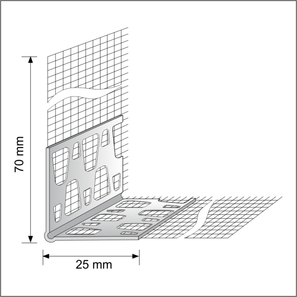 10 X 70x70mm Pvc Mesh Render Corner Bead - Image 2