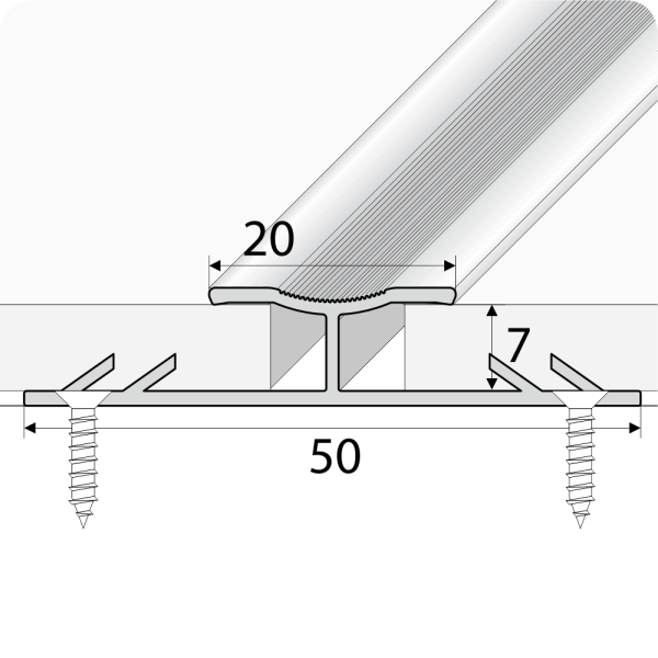 C61 20mm Anodised Aluminium Dual Edge Carpet Profile - Image 2