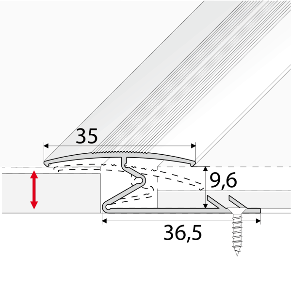 C69 35mm Anodised Aluminium Z Carpet Profile - Image 2