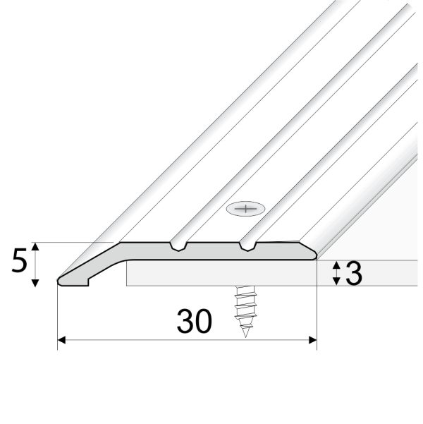 A01 30mm Anodised Aluminium Door Threshold Ramp Profile - Image 2