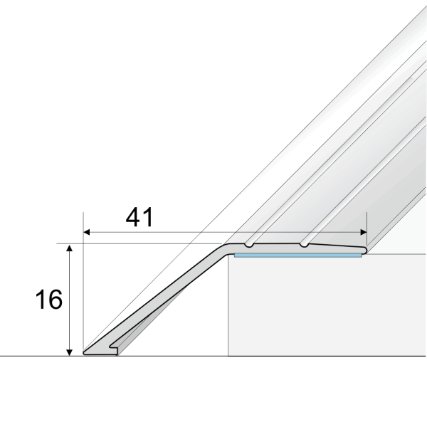 A47 41mm Anodised Aluminium Self Adhesive Door Threshold Ramp Profile - Image 2