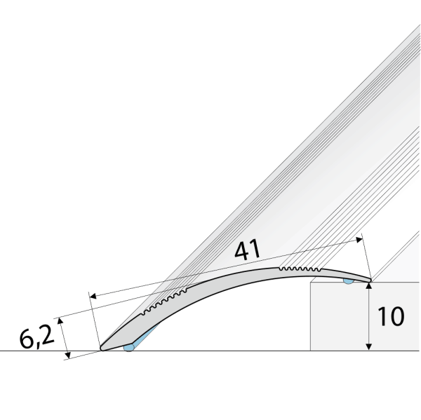 A48 41mm Anodised Aluminium Self Adhesive Door Threshold Ramp Profile - Image 2