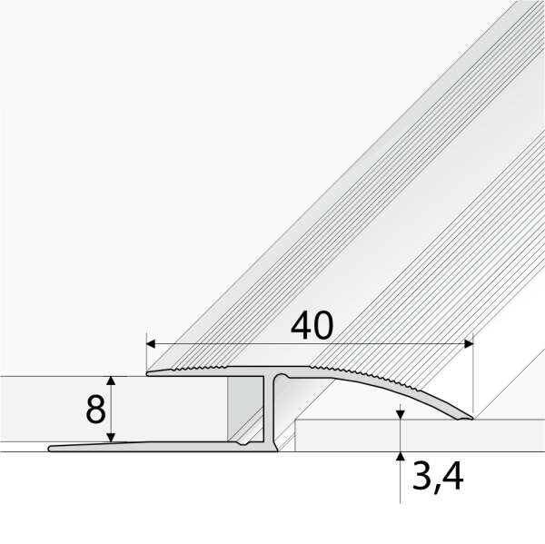 A62 40mm Anodised Aluminium Door Threshold Ramp Profile - Image 2