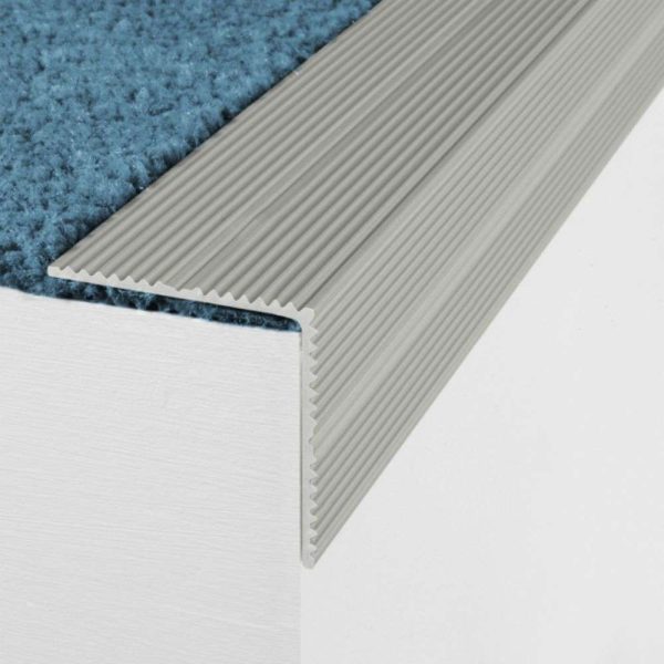 A34 35 x 35mm Anodised Aluminium Self Adhesive Non Slip Ribbed Treads Stair Nosing Edge Trim