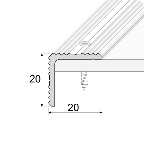 A35 20 x 20mm Anodised Aluminium Non Slip Ribbed Treads Stair Nosing Edge Trim - Image 2