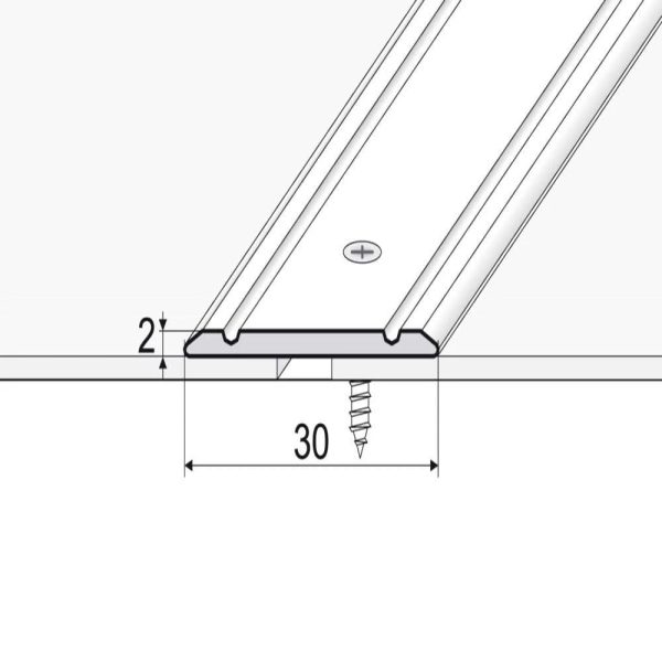 A02 30mm Anodised Aluminium Flat Door Threshold Strip - Image 2