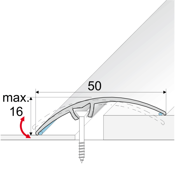 A65 50mm Aluminium Wood Effect Door Threshold Strip - Image 2