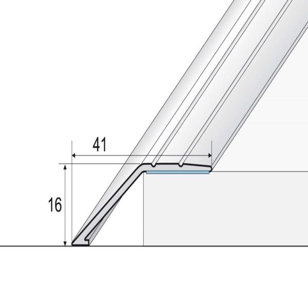 A47 41mm Aluminium Wood Effect Self Adhesive Door Threshold Ramp Profile - Image 2