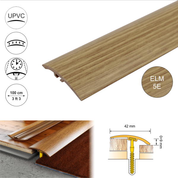 D-P0200 42mm Pvc Wood Effect Door Threshold Strip - Image 4