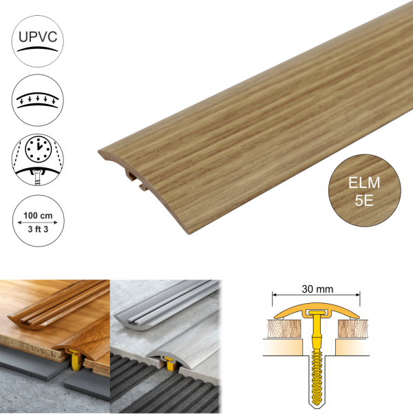 D-P0300 30mm Pvc Wood Effect Door Threshold Strip - Image 4