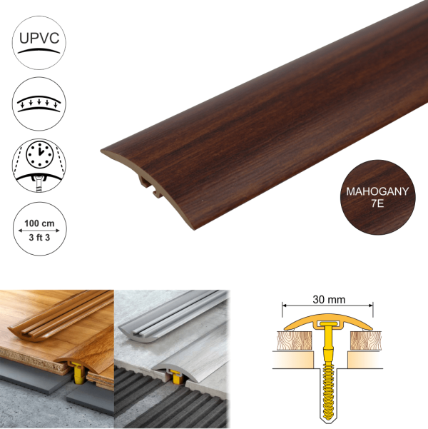 D-P0300 30mm Pvc Wood Effect Door Threshold Strip - Image 5