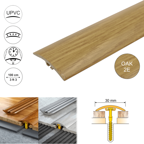 D-P0300 30mm Pvc Wood Effect Door Threshold Strip - Image 6