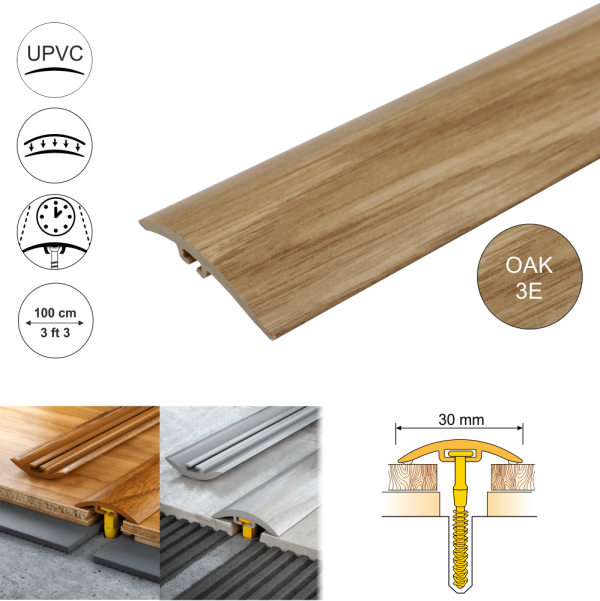 D-P0300 30mm Pvc Wood Effect Door Threshold Strip - Image 7