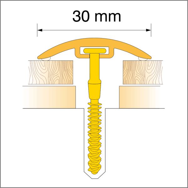 D-P0300 30mm Pvc Wood Effect Door Threshold Strip - Image 2