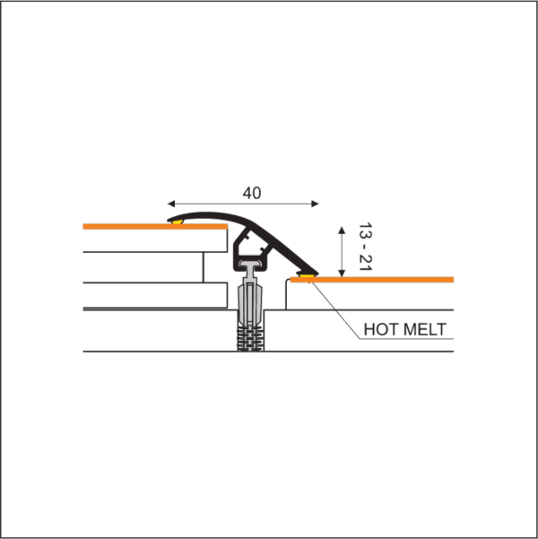 D-PS400 40mm Pvc Wood Effect Door Threshold Ramp Profile - Image 2