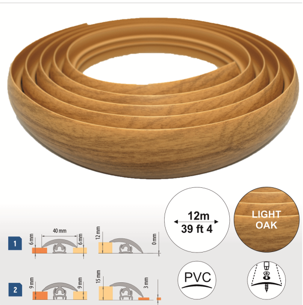 Flex Line 40mm Pvc Flexible Flooring Transition Profile Door Threshold - Image 23