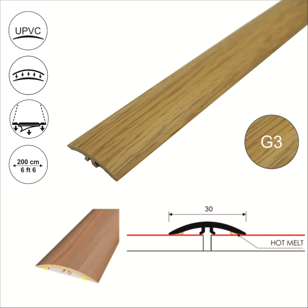 M-M0300 30mm Pvc Wood Effect Flat Self Adhesive Door Threshold Strip - Image 5