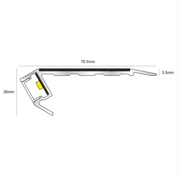 NALR50 – Vision Light Down – Tredsafe Non Slip 76.5x26mm Stair Nosing - Image 2