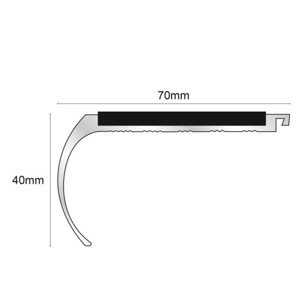 NHD07 – 70 x 40mm – Non Slip Stair Nosing - Image 2