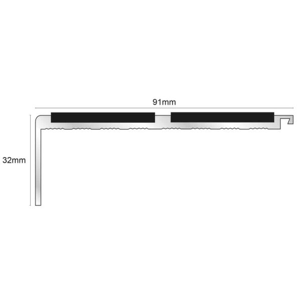 NHD11 – 91 x 32mm – Non Slip Stair Nosing - Image 2