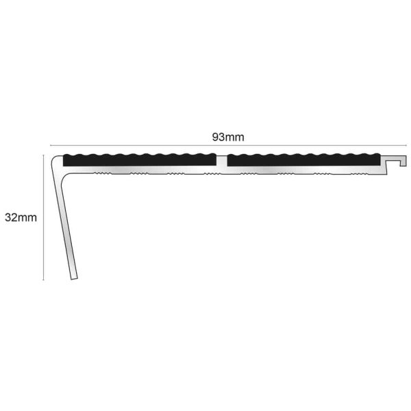 NHD12 – 93 x 32mm – Tredsafe Non Slip Stair Nosing - Image 2