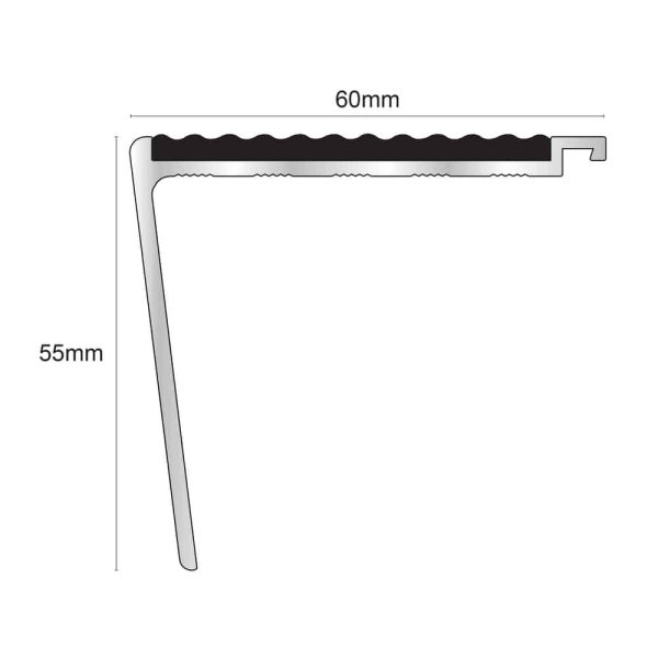 NHD24 – 60 x 55mm Tredsafe Non Slip Stair Nosing - Image 2