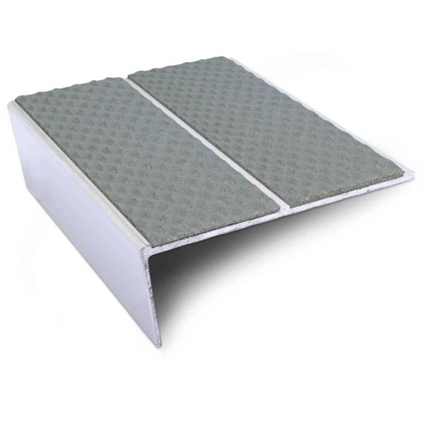 NSL10 Tredsafe 85 x 32mm Aluminium Non Slip Stair Nosing Edge Trim With Pvc Insert