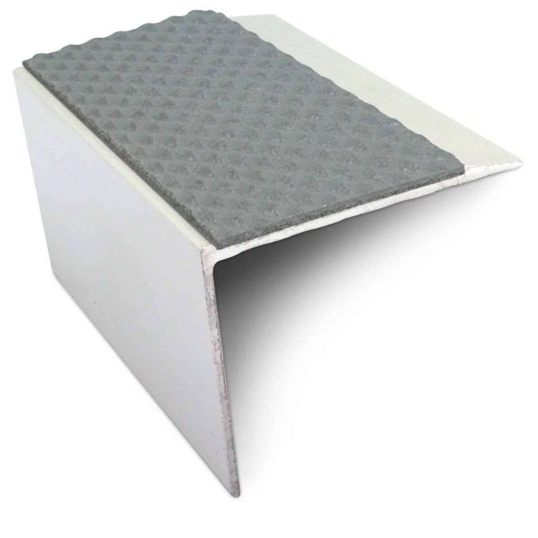 NSL21 Tredsafe 67 x 55mm DDA Compliant Aluminium Non Slip Stair Nosing Edge Trim With Pvc Insert