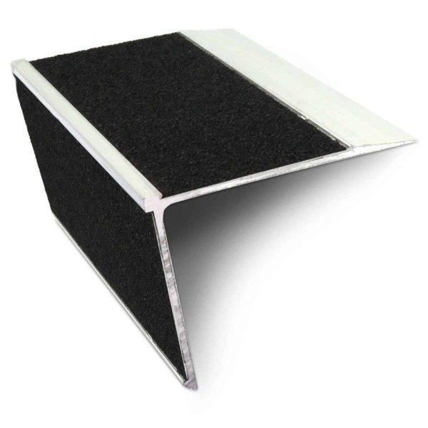 NSL28 75mm x 58mm DDA Compliant Aluminium Non Slip Stair Nosing Edge Trim With Pvc Insert