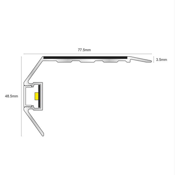 NSLR50 – Vision Light Out – Tredsafe Non Slip 77.5 x 48.5mm Stair Nosing - Image 2