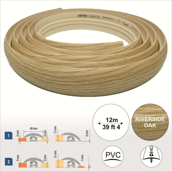 Flex Line 40mm Pvc Flexible Flooring Transition Profile Door Threshold - Image 33