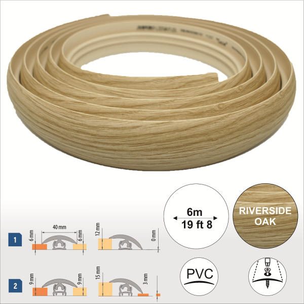 Flex Line 40mm Pvc Flexible Flooring Transition Profile Door Threshold - Image 32