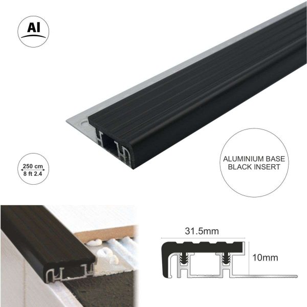 NIB Aluminium Stair Nosing Edge Trim Step Nose Edging Nosings For Tiles And Stone - Image 4