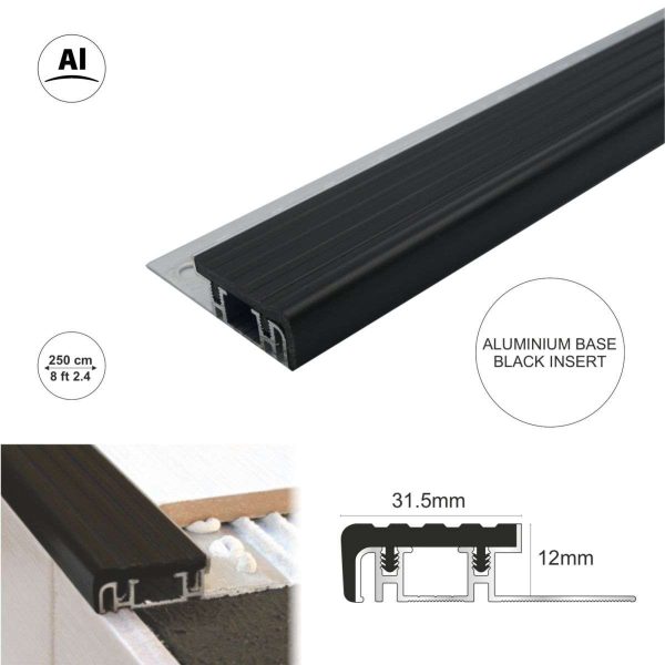 NIB Aluminium Stair Nosing Edge Trim Step Nose Edging Nosings For Tiles And Stone - Image 3