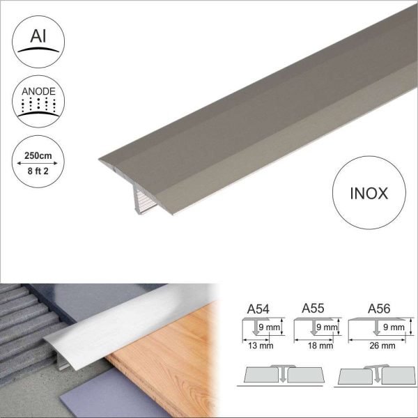 A56 26mm Anodised Aluminium Threshold Trim T Bar Transition Strip For Tiles - Image 11