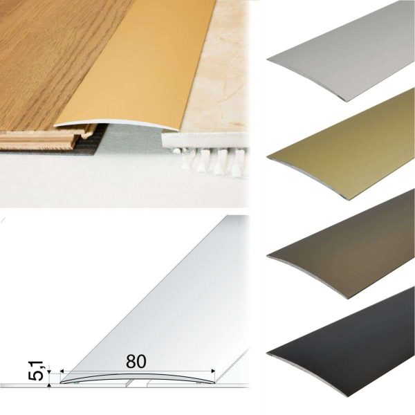 A71 80mm Anodised Aluminium Self Adhesive Door Threshold Strip - Image 3