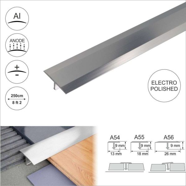 A56 26mm Anodised Aluminium Threshold Trim T Bar Transition Strip For Tiles - Image 7