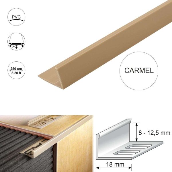 PVC Straight Edge L shaped Tile Trim 8,10,12.5mm Depth - Image 6